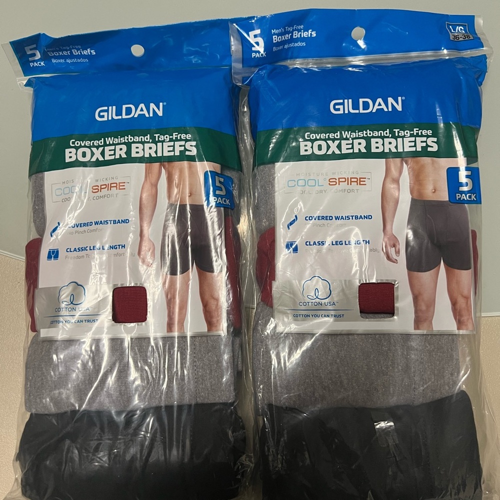 Gildan Boxer Briefs Black and Gray Multi-Pack